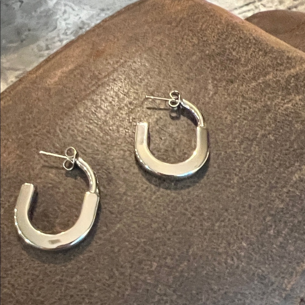 Stunning Silver Half Hoops NEW
